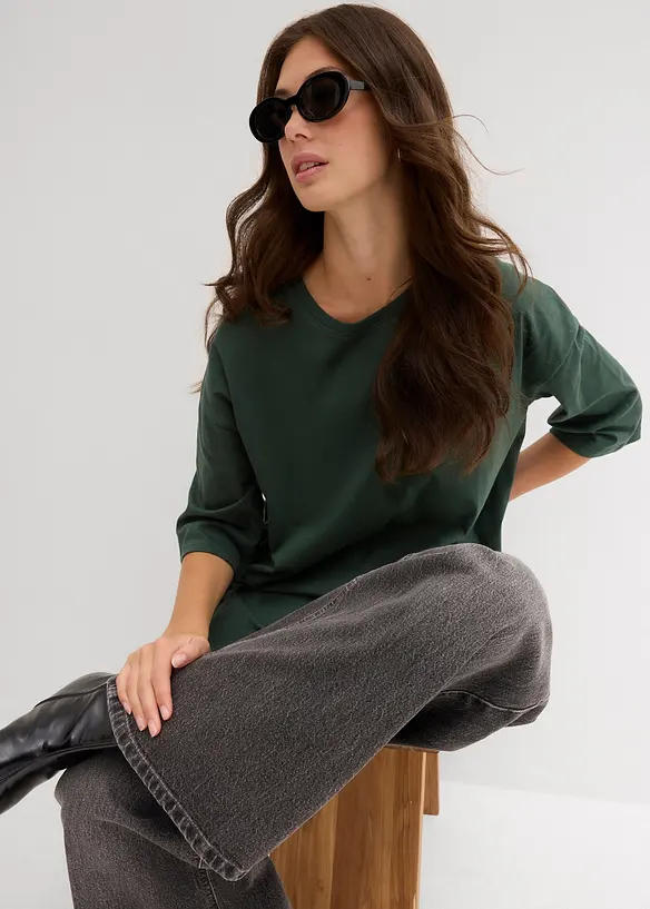 Oversized longshirt van biologisch katoen, bonprix