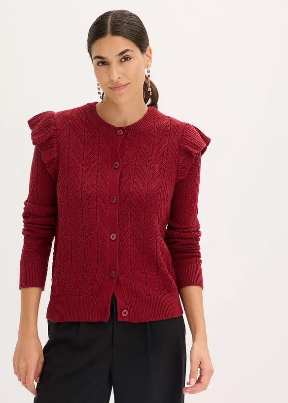 Ajour vest van katoen, bonprix