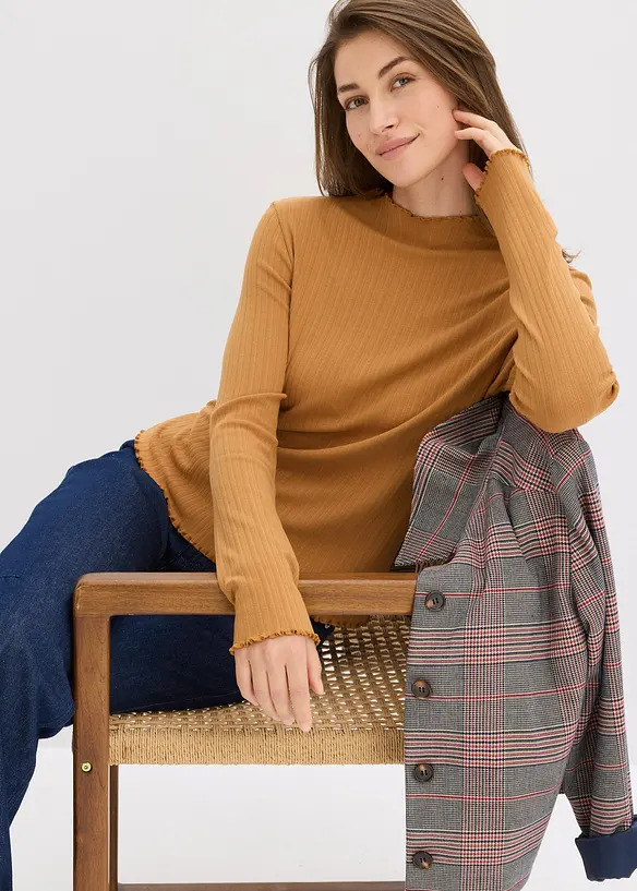 Accentuerend geribd shirt, bonprix