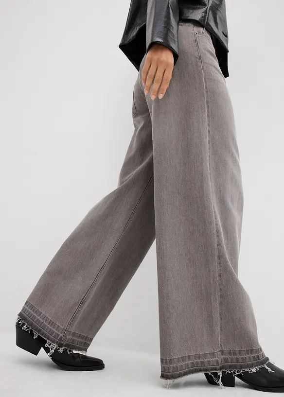 Wide leg jeans mid waist, comfort tailleband, bonprix