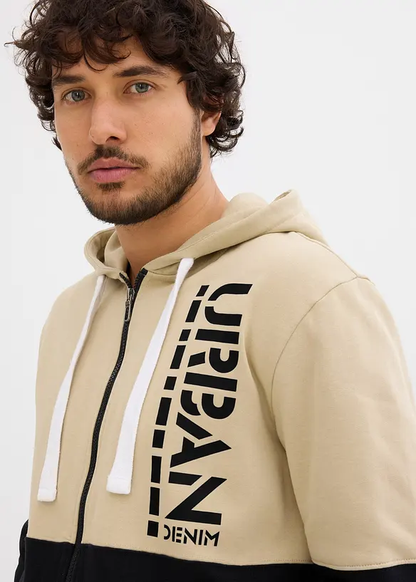 Sweatvest met capuchon van biologisch katoen, bonprix
