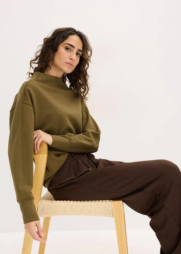 Oversized sweater van zachte scuba, bonprix