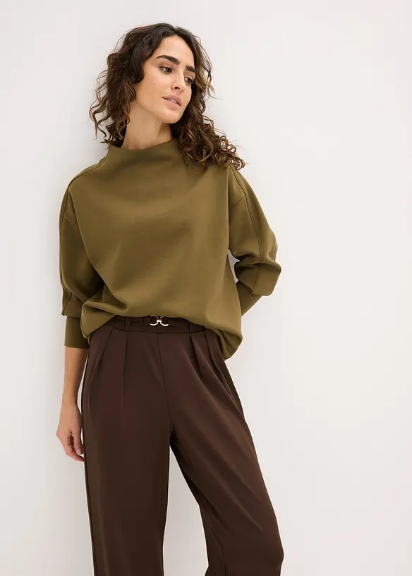 Oversized sweater van zachte scuba, bonprix