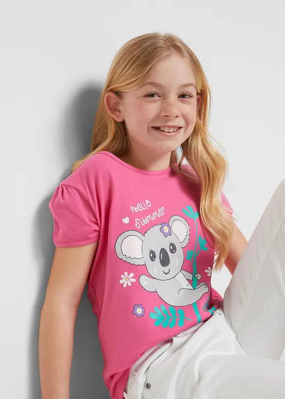 Meisjes T-shirt van puur biologisch katoen ( set van 2), bonprix