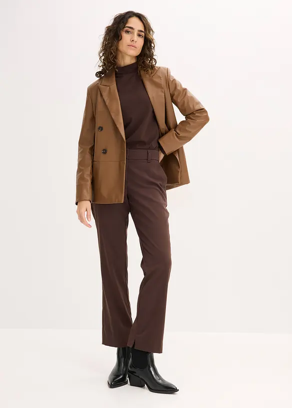 Oversized blazer van imitatieleer, bonprix
