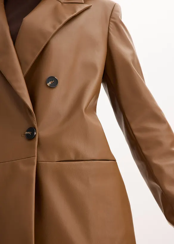 Oversized blazer van imitatieleer, bonprix