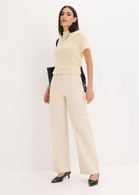 Twill broek met bies en kleine zak, bonprix
