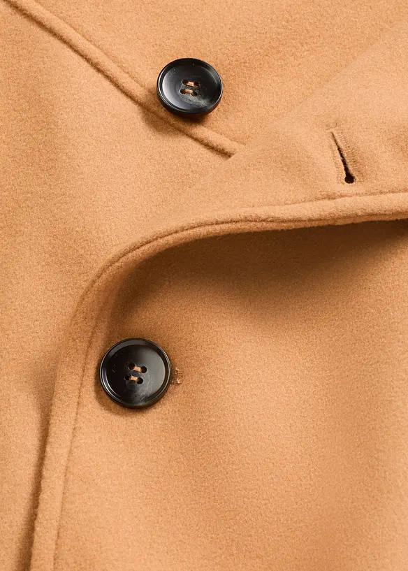Jas in wollen look met schuine knoopsluiting, bonprix