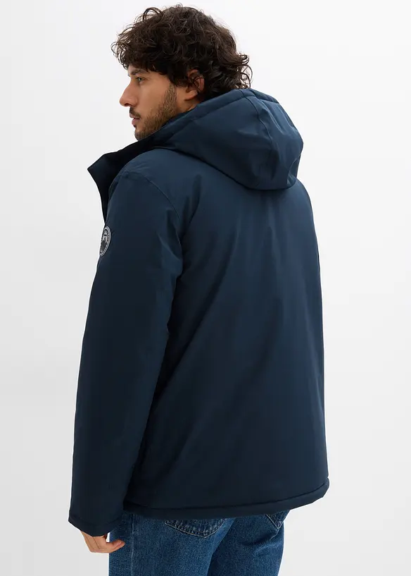 Gewatteerde waterdichte outdoor jas met stormkraag, bonprix