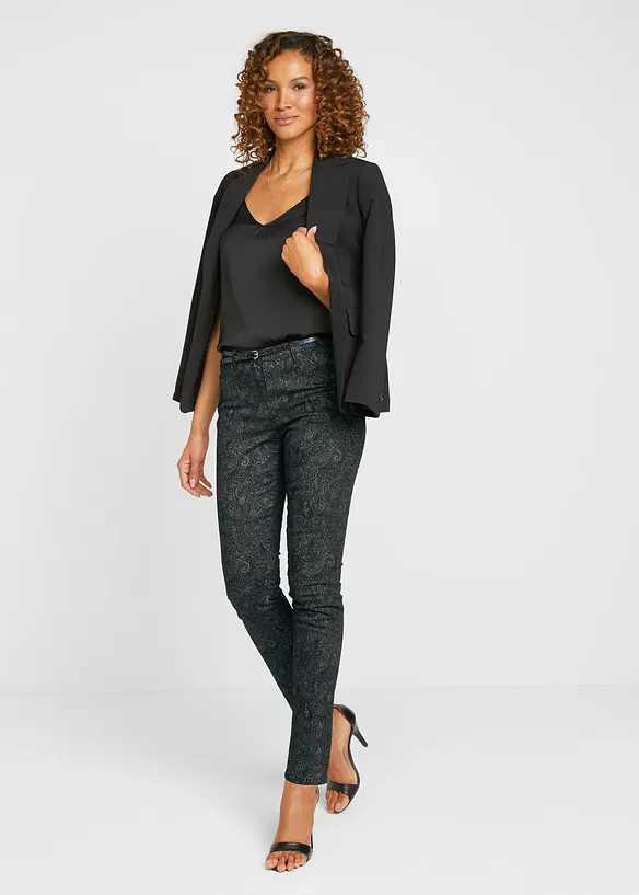 Twill broek met elegante print, bonprix