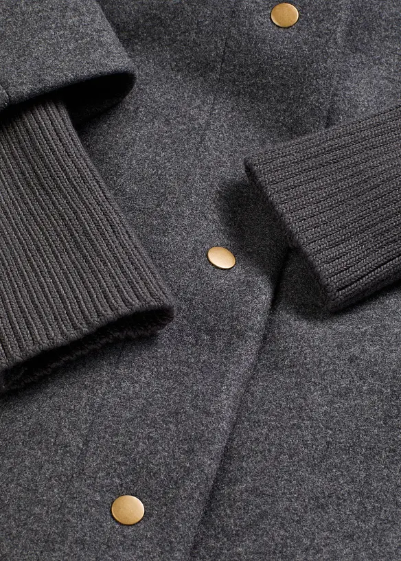 Korte coat in wollen look, bonprix