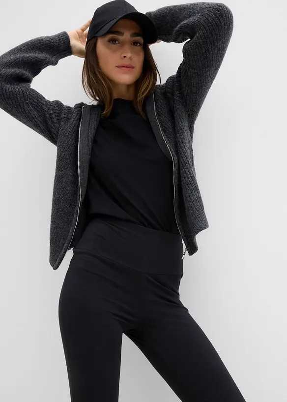 Flared broek van biologisch katoen met stretch, bonprix