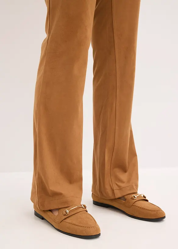 Flared broek van imitatiesuède, bonprix