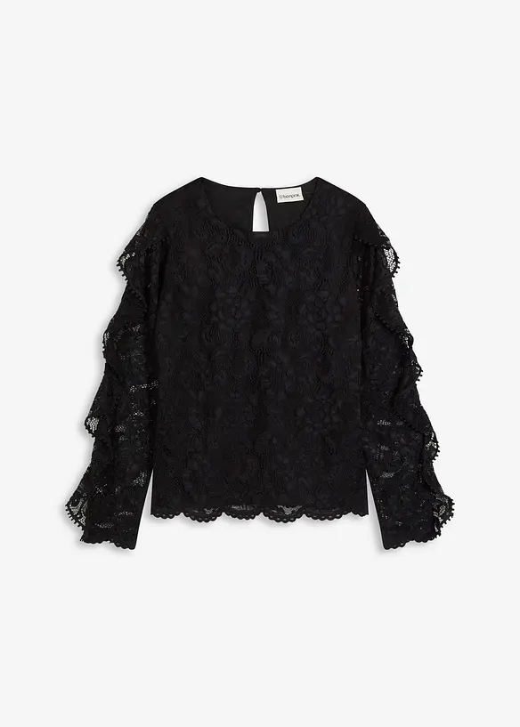 Shirtblouse met kant, bonprix