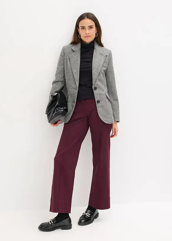 Blazer met  visgraatpatroon en wol, bonprix