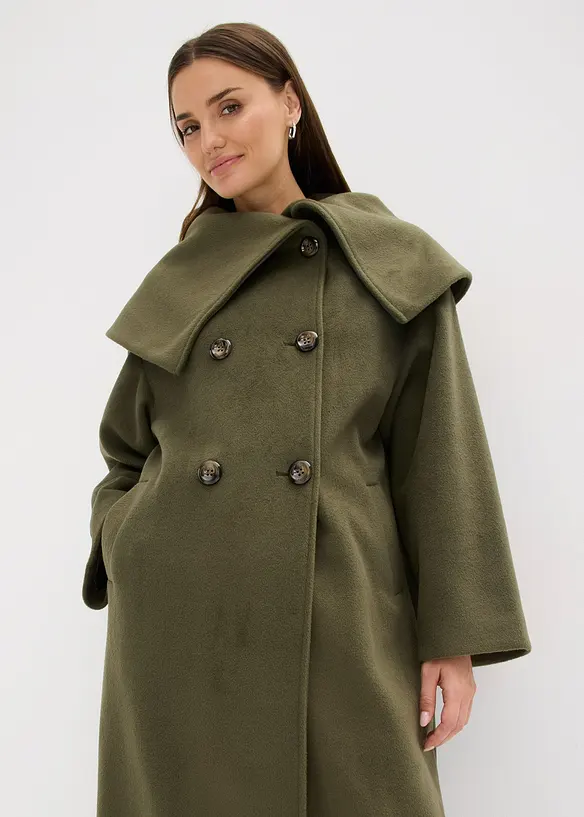 Jas in wollook met wijde kraag, bonprix