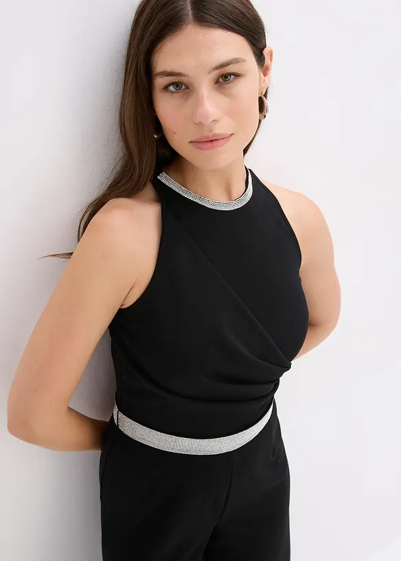 Jumpsuit van gestructureerde crèpe, bonprix