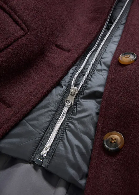 Lange winterjas in layerlook, bonprix