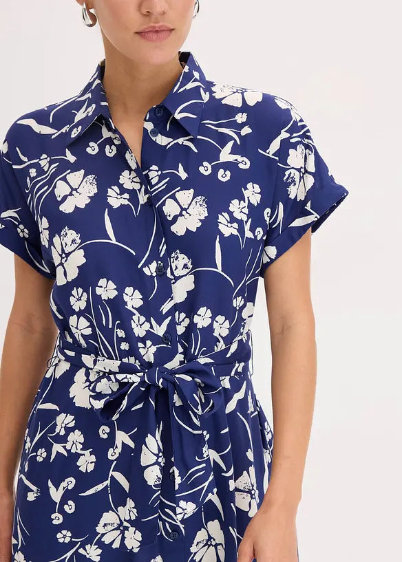 Gedessineerde overhemdjurk van viscose, bonprix