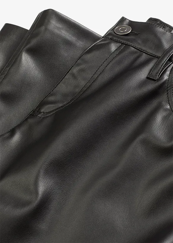 Broek van imitatieleer met een comfortband, bonprix