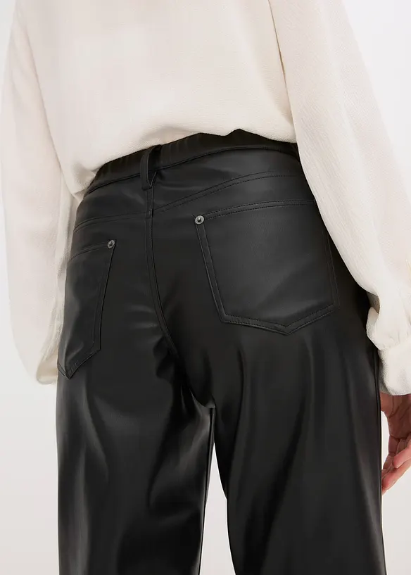 Broek van imitatieleer met een comfortband, bonprix
