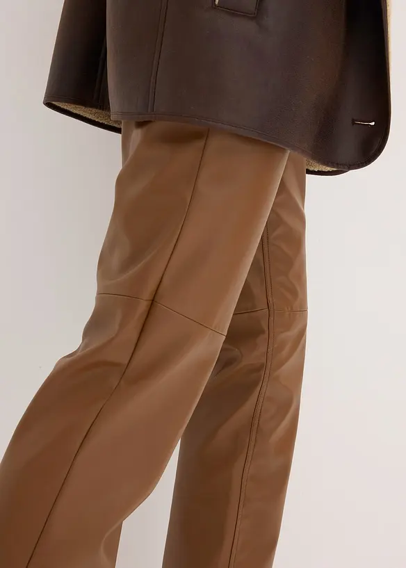 Broek van imitatieleer met een comfortband, bonprix