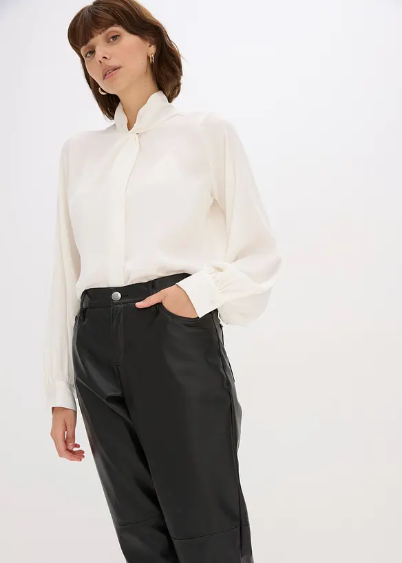 Broek van imitatieleer met een comfortband, bonprix