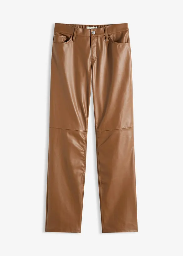 Broek van imitatieleer met een comfortband, bonprix
