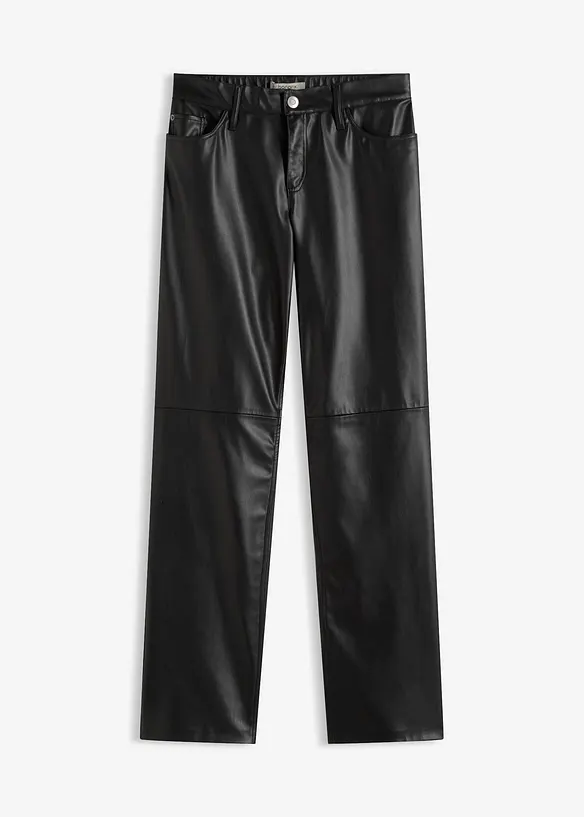 Broek van imitatieleer met een comfortband, bonprix