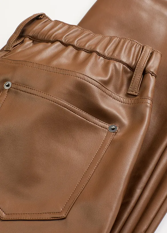 Broek van imitatieleer met een comfortband, bonprix