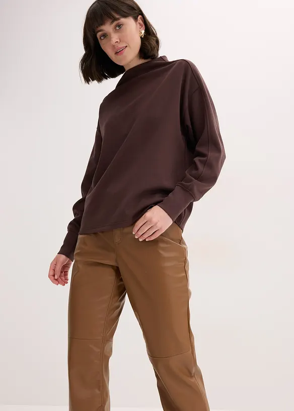 Broek van imitatieleer met een comfortband, bonprix