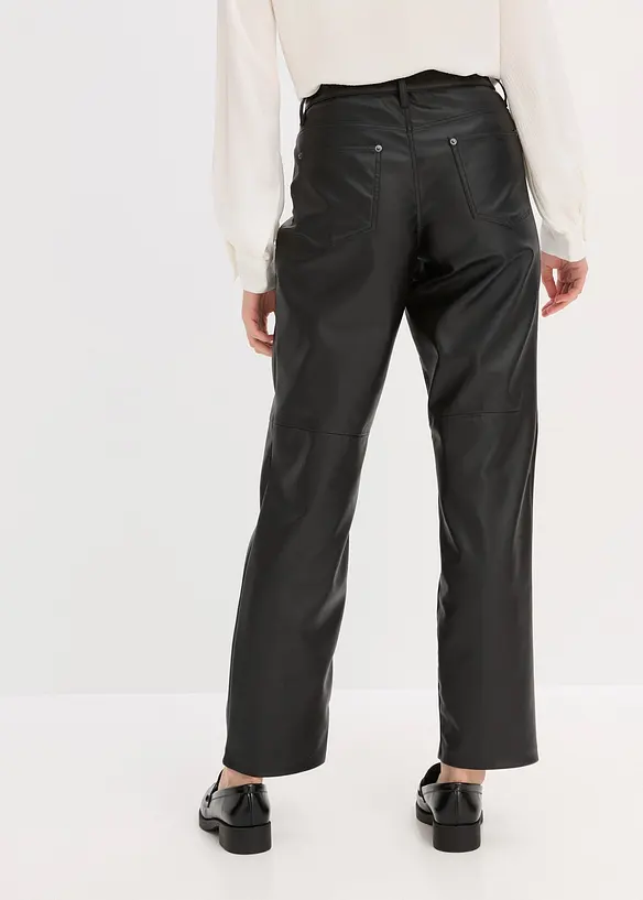 Broek van imitatieleer met een comfortband, bonprix