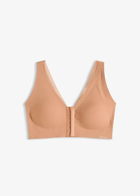 Gewatteerde Feel Comfort lasercut bh zonder beugel met sluiting aan de voorkant, bonprix