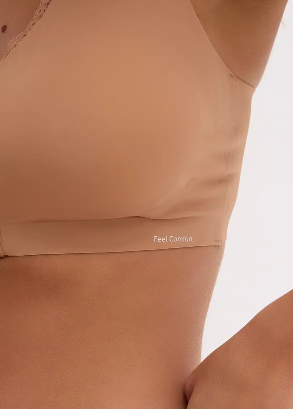 Gewatteerde Feel Comfort lasercut bh zonder beugel met sluiting aan de voorkant, bonprix