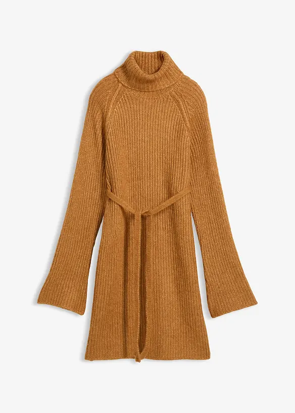 Gebreide jurk met col, bonprix
