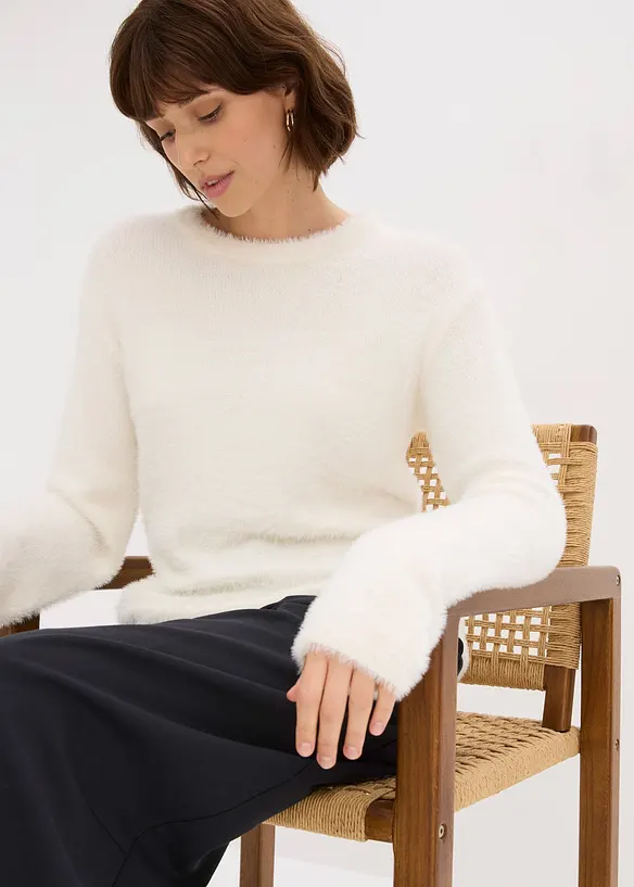 Trui in pluche look, bonprix