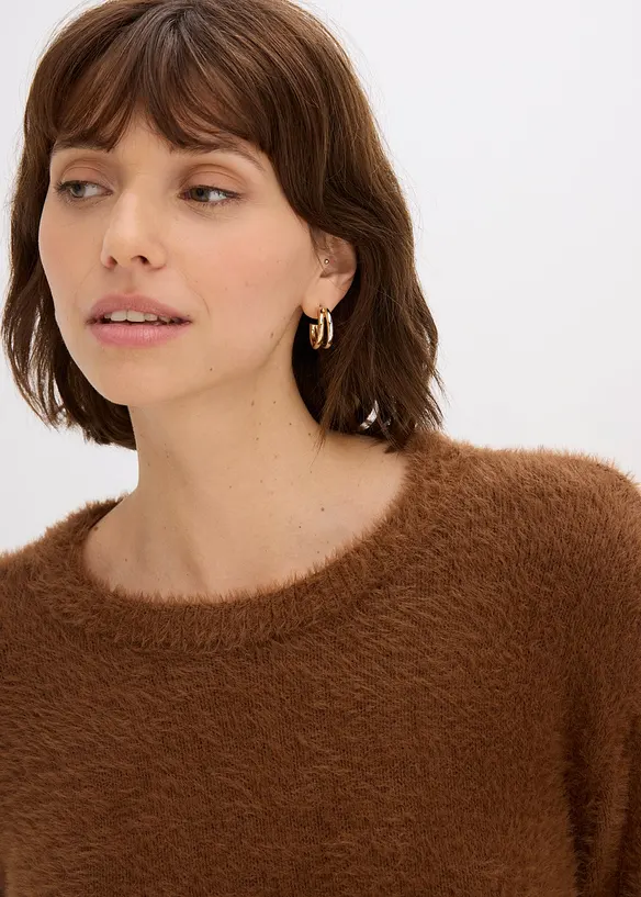 Trui in pluche look, bonprix