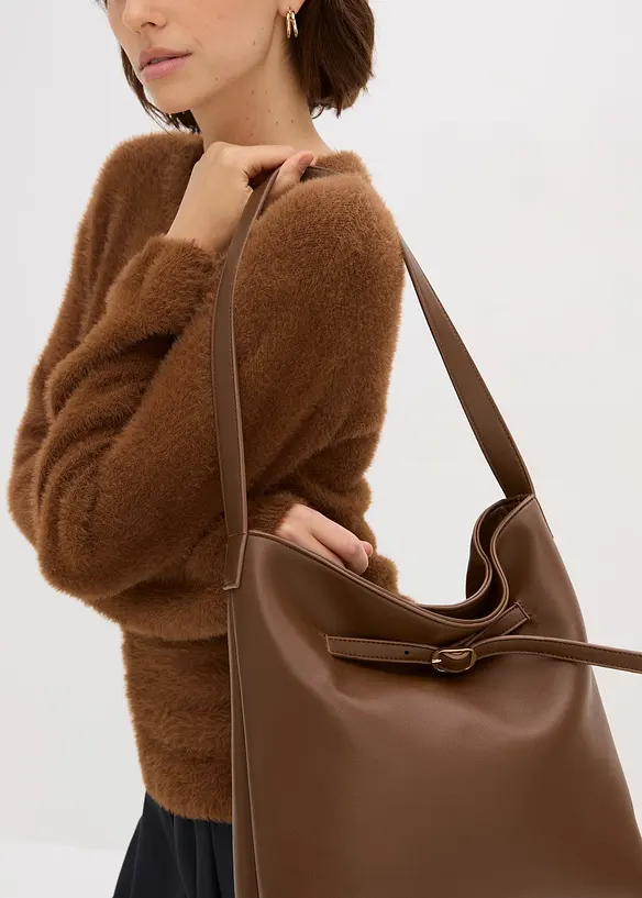 Trui in pluche look, bonprix