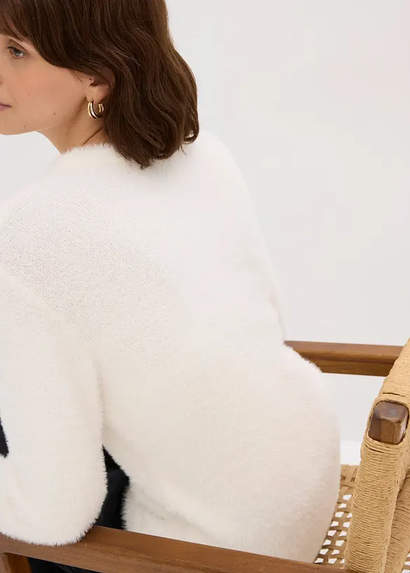 Trui in pluche look, bonprix