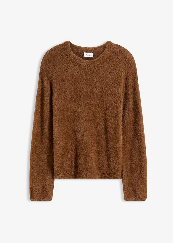 Trui in pluche look, bonprix
