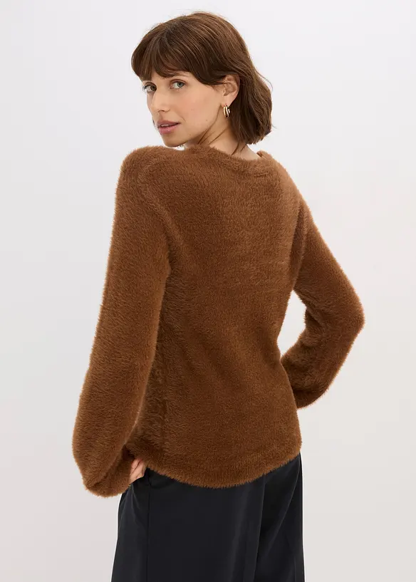 Trui in pluche look, bonprix