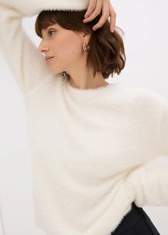 Trui in pluche look, bonprix