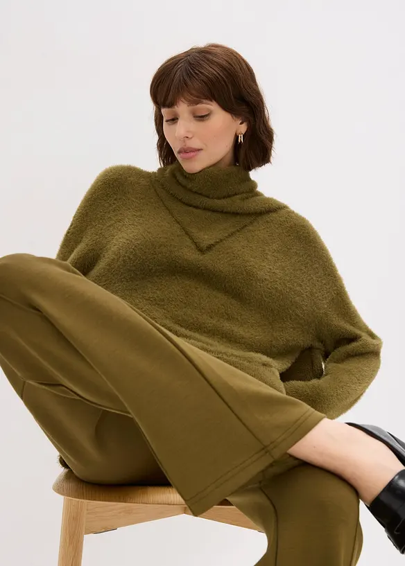 Oversized trui met sjaal, bonprix