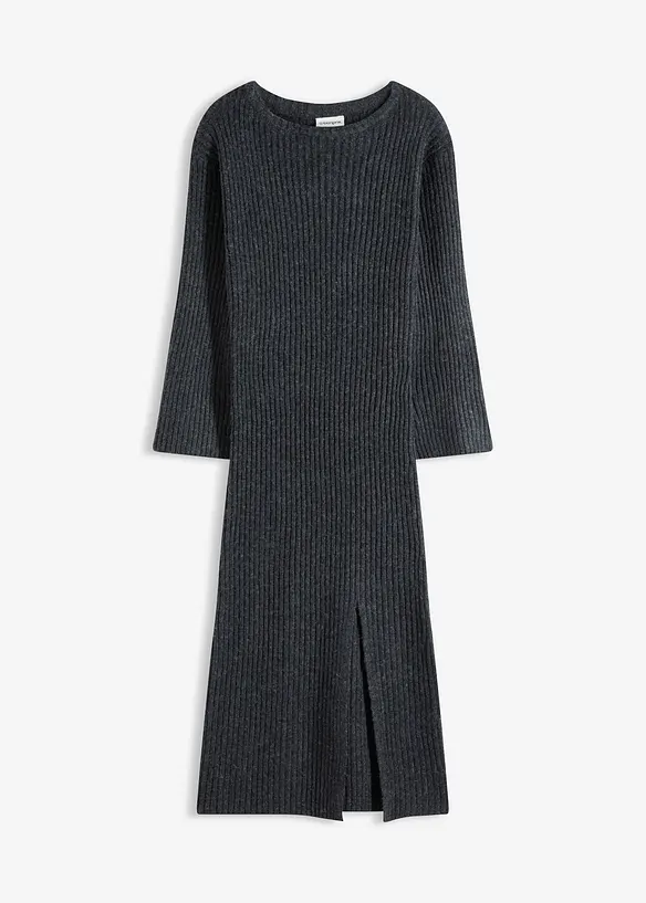 Gebreide jurk met split, bonprix