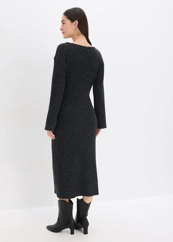 Gebreide jurk met split, bonprix