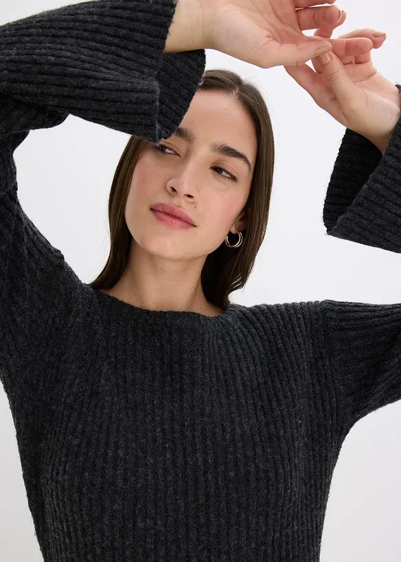 Gebreide jurk met split, bonprix