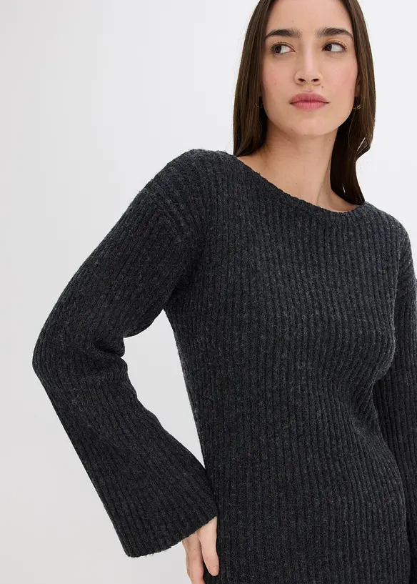 Gebreide jurk met split, bonprix