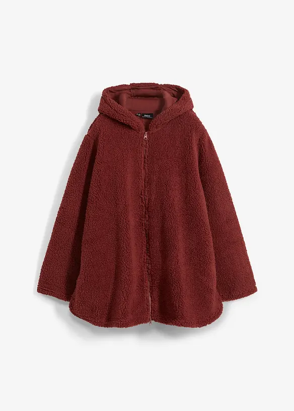 Teddy fleece vest in A-lijn met zijsplitten, bonprix