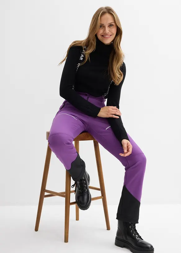 Waterafstotende skibroek van softshell met stretch, straight, bonprix