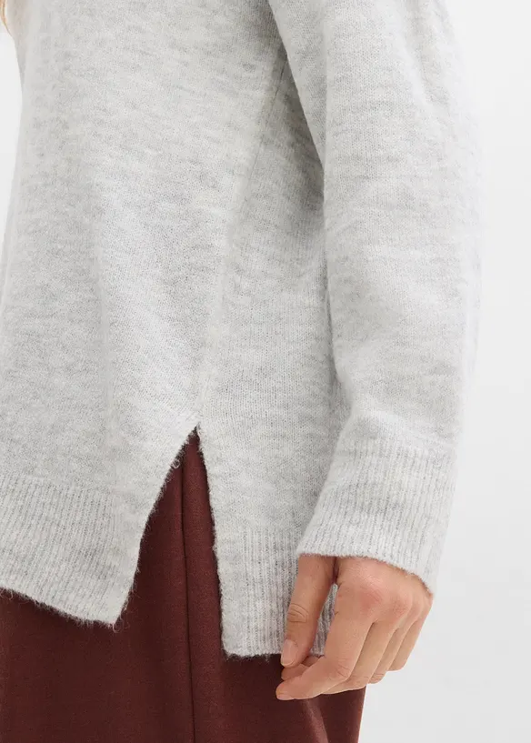 Lange oversized trui met splitten opzij, bonprix